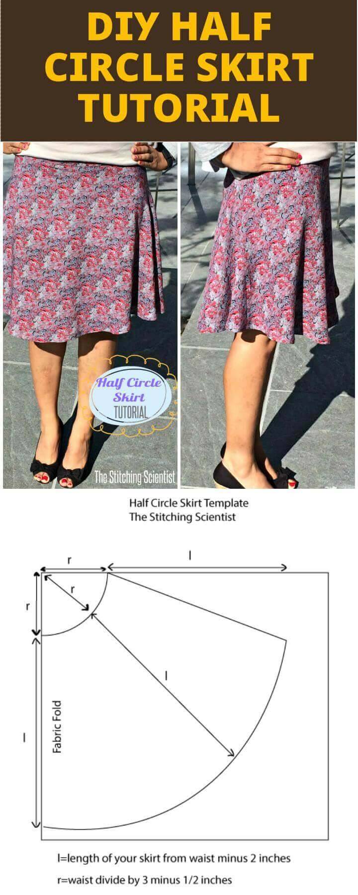 easy half circle skirt tutorial